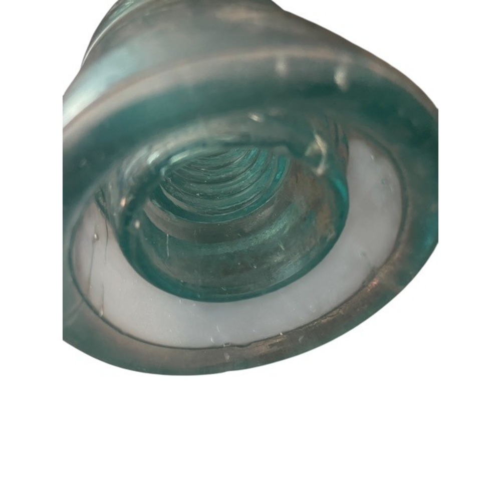 Vintage Hemingray No. 42 Glass Telegraph Insulator - Aqua Blue/Teal - Picture 2 of 3